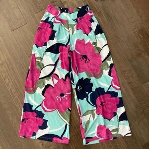 Cuddl Duds Pink and Blue Floral FlexWear Bottoms, S